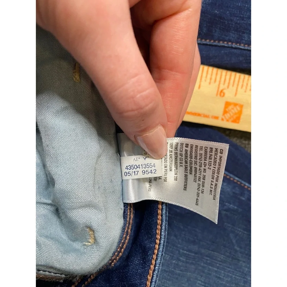 American Eagle Kick Boot‎ Blue Jeans Womens 8 Long Super Stretch Boho Preppy